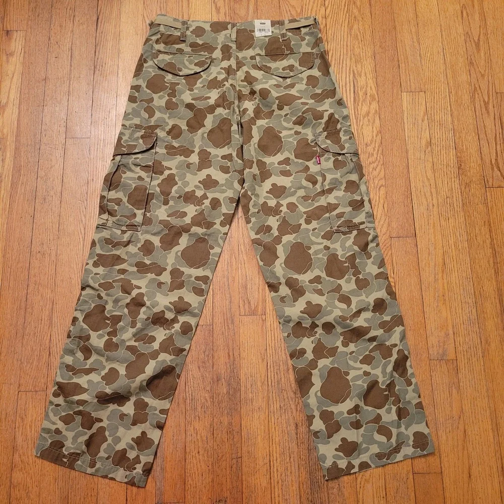 Levis 31x32 XX Cargo Baggy‎ Pants Green Frog Skin Camo Ripstop Hunting Utility